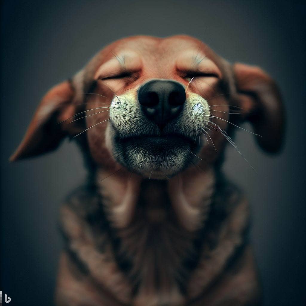 picture of a dog reverse sneeze