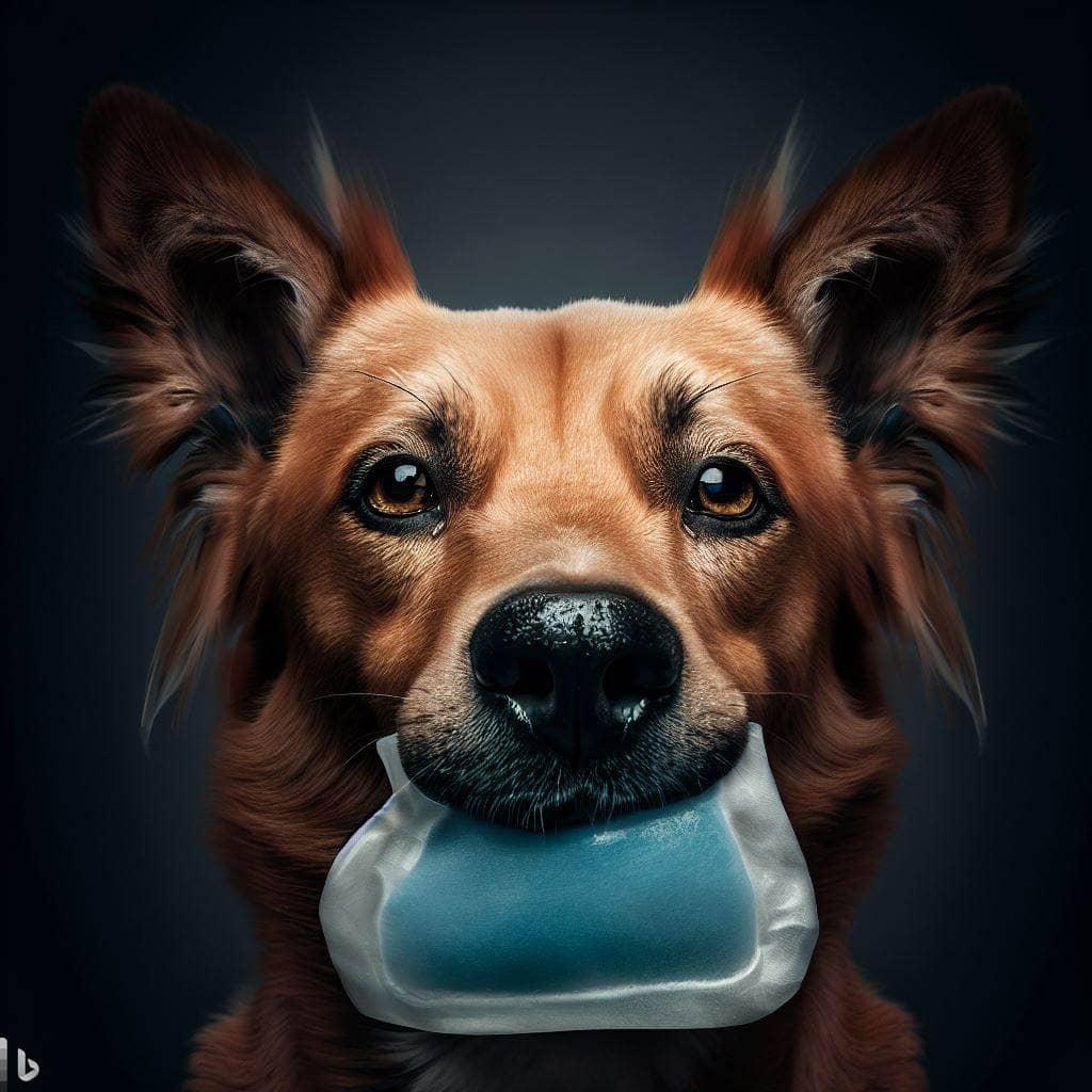 how can i ease my dogs tooth pain image with an ice pack in its mouth