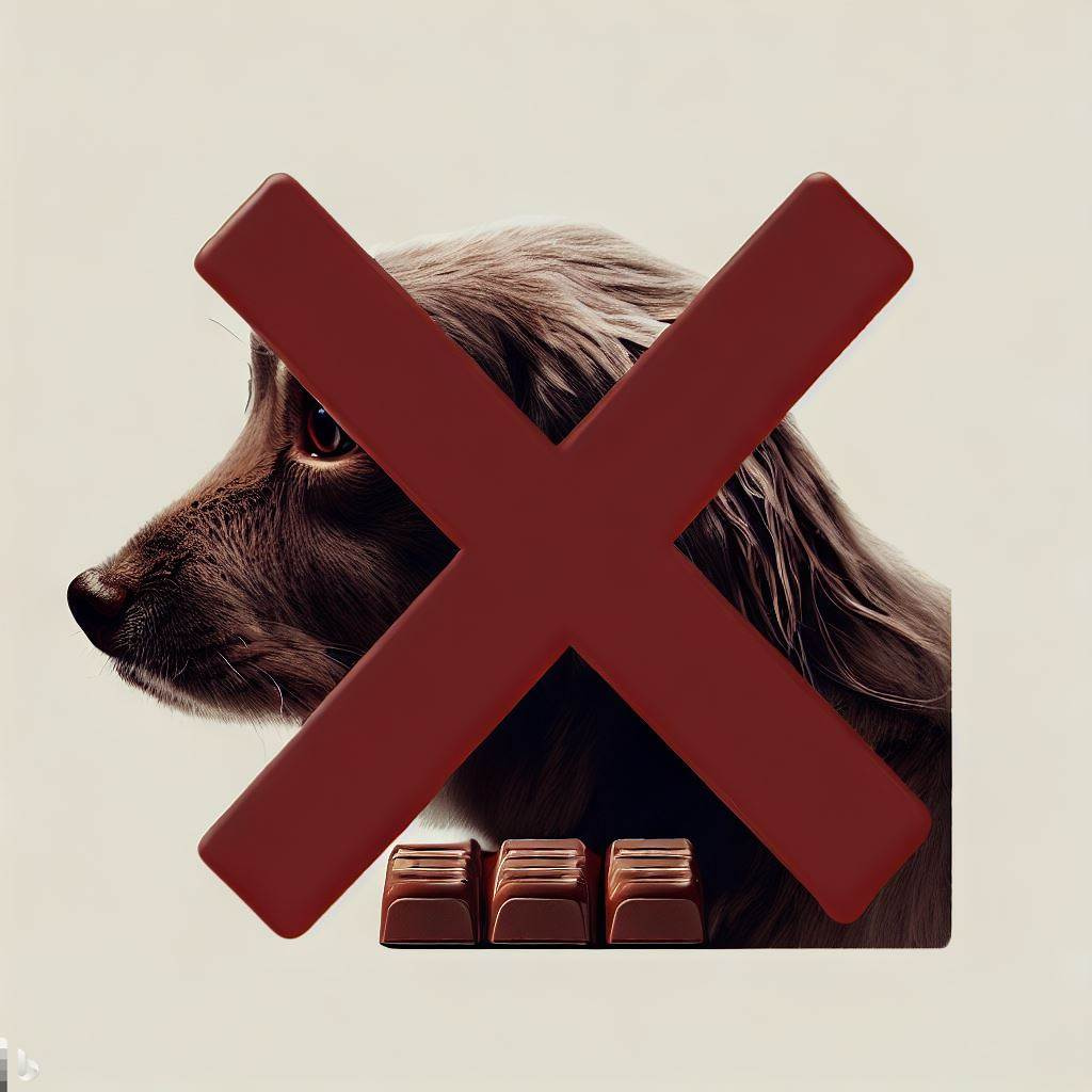 an image of a dog looking at chocolate for the post why can humans have chocolate but dogs can't
