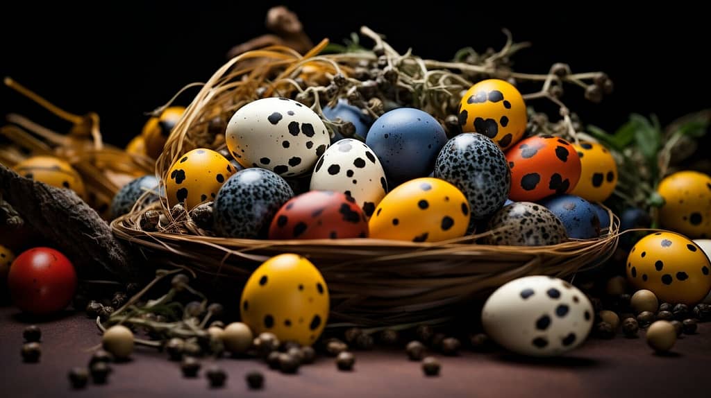 A picture of a basket full of eggs